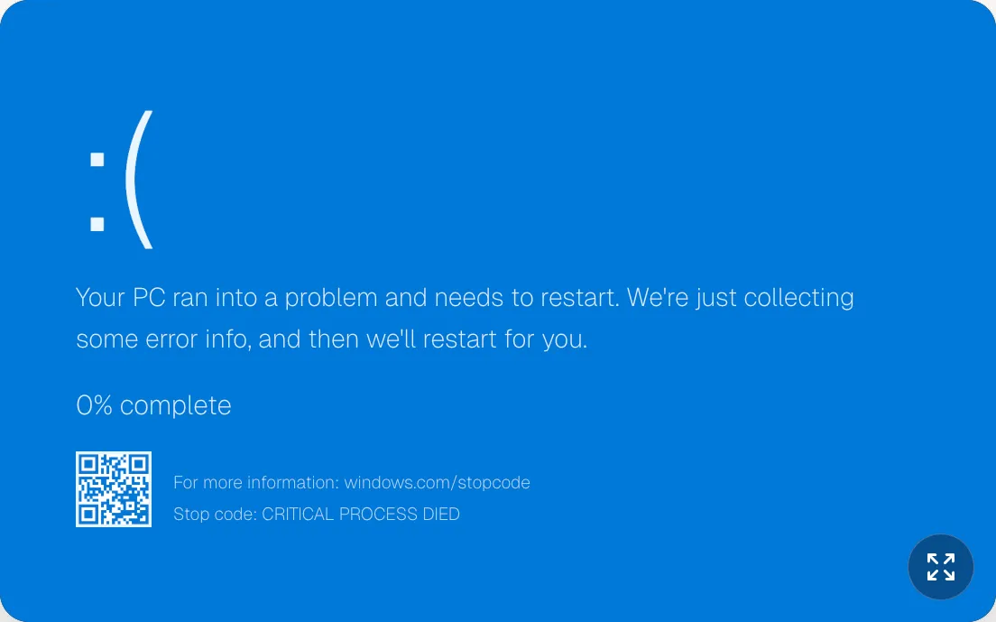 Fake Blue Screen of Death (BSOD) preview